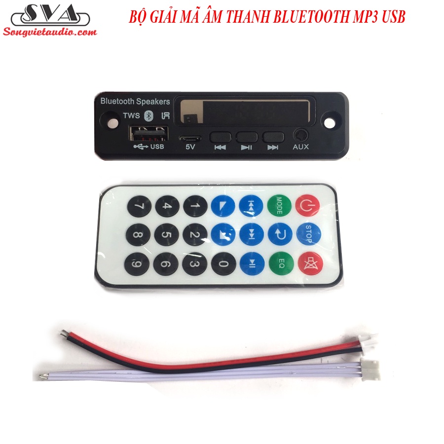 BỘ GIẢI MÃ ÂM THANH BLUETOOTH DÀI MỚI AUX - ĐEN BO GÓC