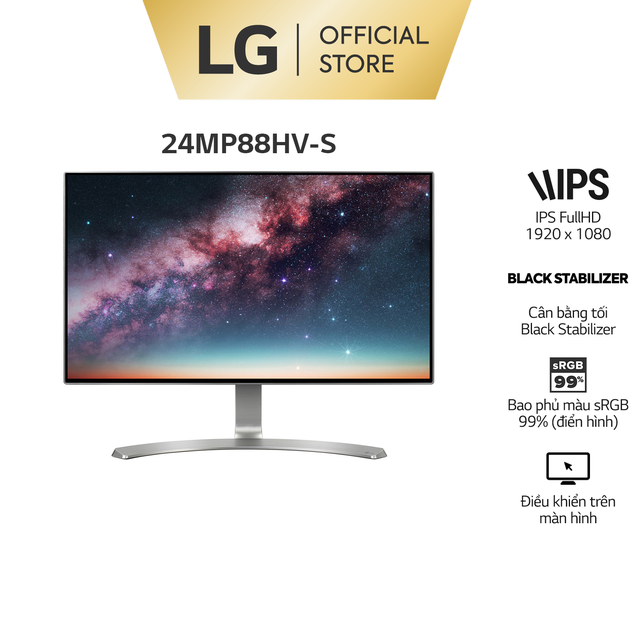 [Mã ELLGHOT giảm 5% đơn 3TR] Màn hình LG 24MP88HV-S 24&quot; FullHD 5ms 60Hz IPS Speaker - Hàng chính hãng