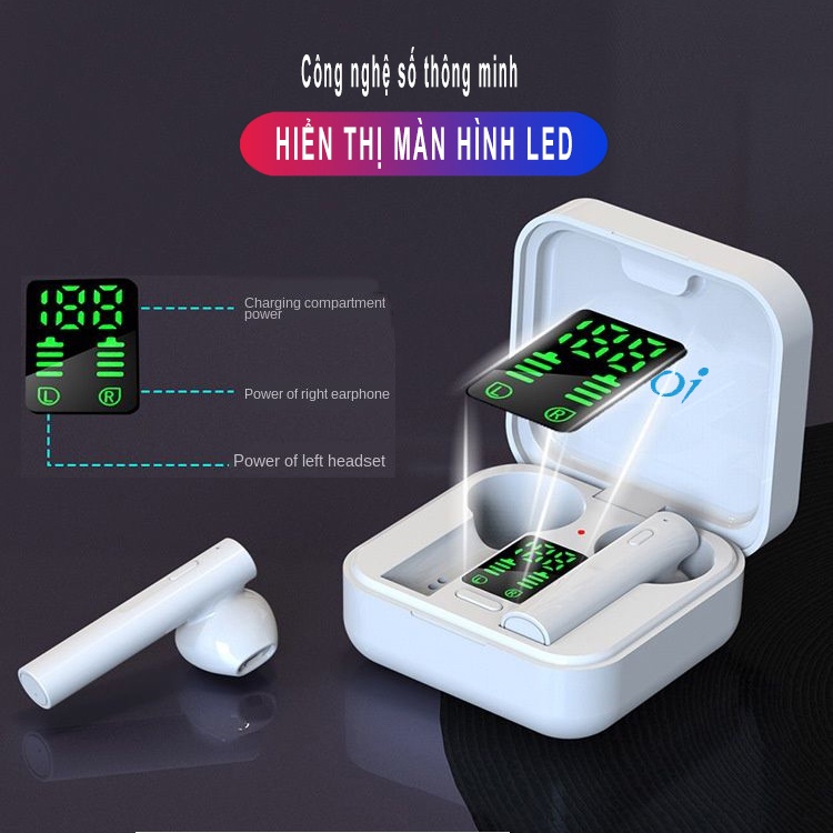 Tai nghe Bluetooth AMOI Air 6 Plus | Hỗ trợ sạc bằng năng lượng mặt trời, chống nước IPX4, nghe nhạc và đàm thoại