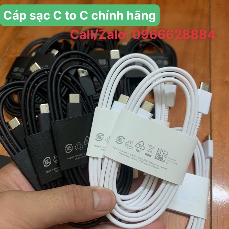 Cáp sạc Samsung C To C, S22, Fold 3, Note10, Note20, S21 Zin hãng