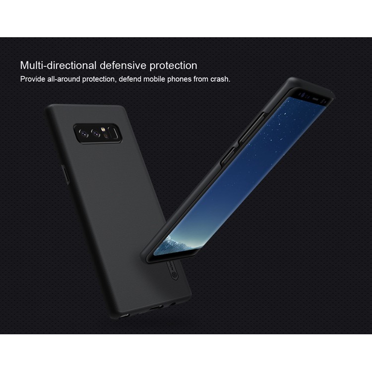 Ốp lưng Samsung Galaxy Note 8 note8 chính hãng NILLKIN đen dạng sần - Tặng giá đỡ máy