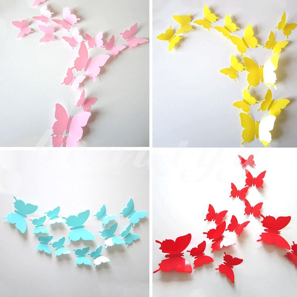 Sticker dán tủ lạnh hình bướm 3D 12 con