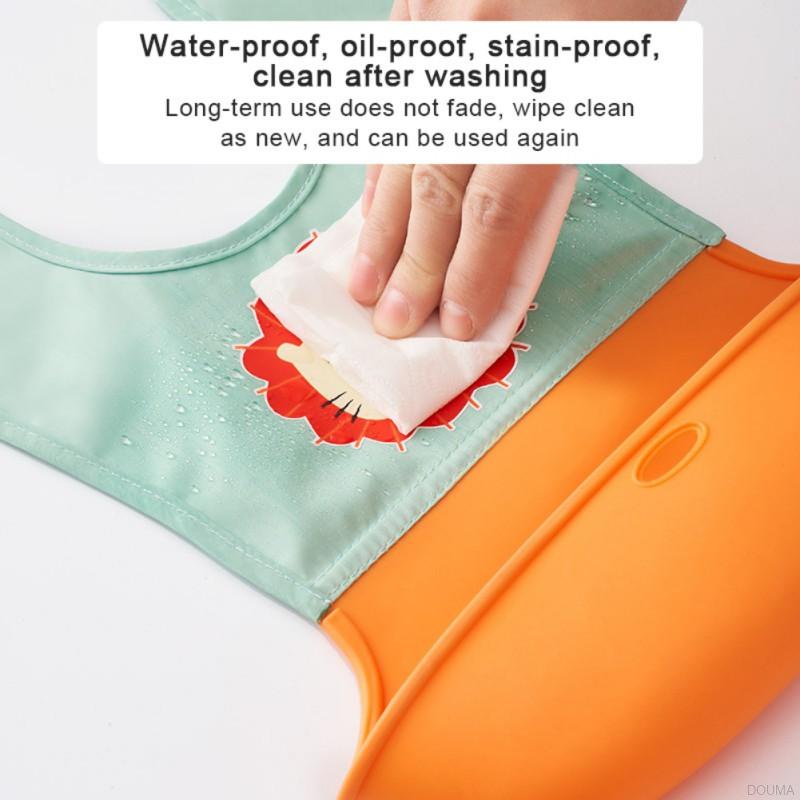 Yếm ăn chống thấm nước in họa tiết hoạt hình ba chiều cho bé