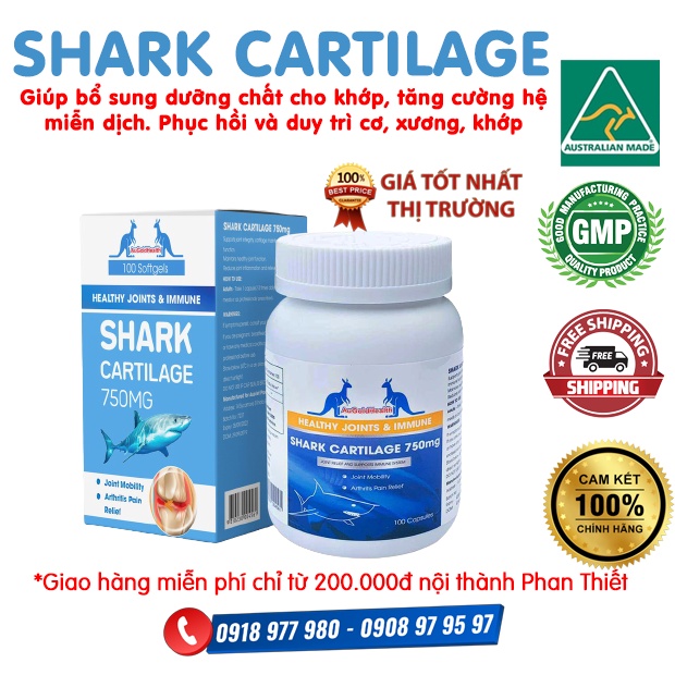 Sụn cá mập SHARK CARTILAGE - Tăng cường hệ miễn dịch, phục hồi và duy trì cơ, xương, khớp. Tái tạo sụn khớp