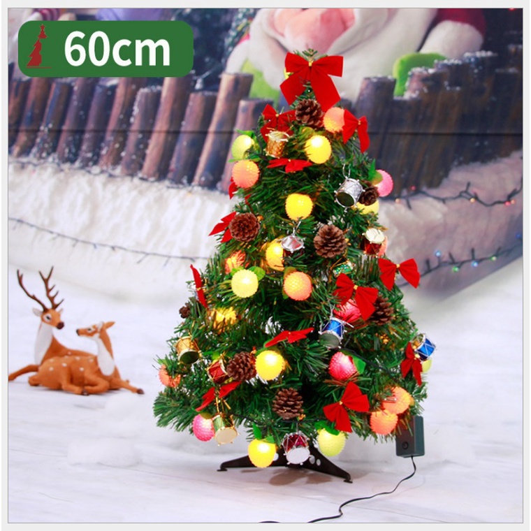 Combo Cây Thông Noel + Tặng Kèm Phụ Kiện Trang Trí Giáng Sinh, Dùng Để Bàn, Kệ Tivi, Bàn Trang Điểm