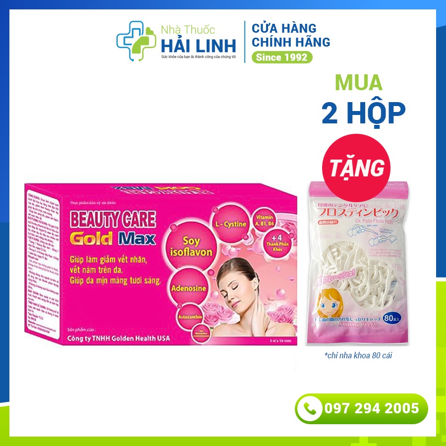 Viên uống trắng da Beautycare gold max⚡Nguyên liệu Mỹ⚡Chiết xuất mầm đậu nành cân bằng nội tiết tố cho làn da trắng hồng