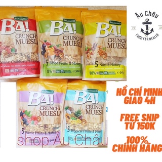 [FLASH SALE] Ngũ cốc ăn sáng giảm cân Bakalland Crunchy Muesli trái cây sấy dinh dưỡng cao cấp đủ 5 vị 300gr NK Ba Lan