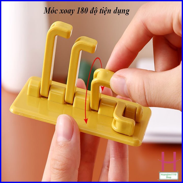 Móc Treo Đồ Dán Tường 4 Nhánh Xoay 180 Độ Hình Cây Thông { H }
