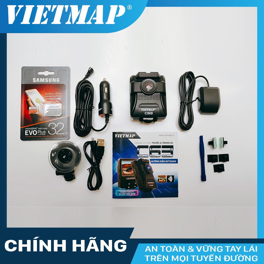 Camera hành trình VIETMAP C63 cho xe ô tô + thẻ nhớ 32/64GB Class 10 | BigBuy360 - bigbuy360.vn
