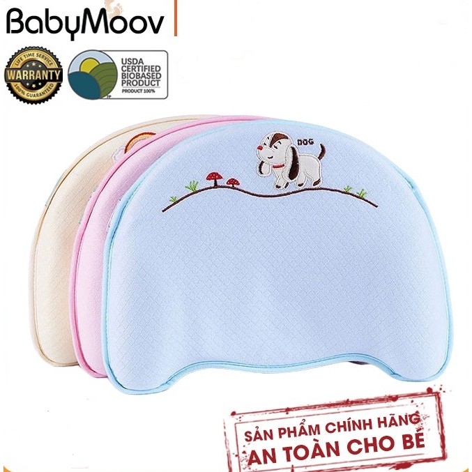 Gối Cao Su Non, Gối Chống Bẹp Đầu, Méo Đầu, Nghẹo Cổ Cho Trẻ Sơ Sinh Baby Moov Chính Hãng