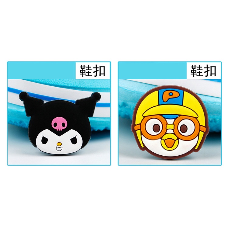 Dép Crocs Hình Doraemon / Ếch / Pikachu / Gấu Jibitz Charm Hello Kitty Dễ Thương Trang Trí Cho Nữ