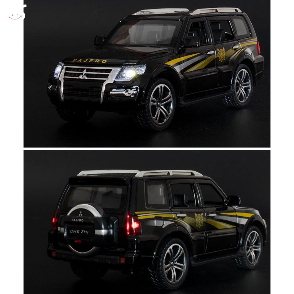 Mô Hình Xe Hơi Thể Thao Mitsubishi Pajero Bằng Hợp Kim Có Đèn Và Nhạc Mở Cửa Mở Được Giáo Dục Sớm Cho Trẻ