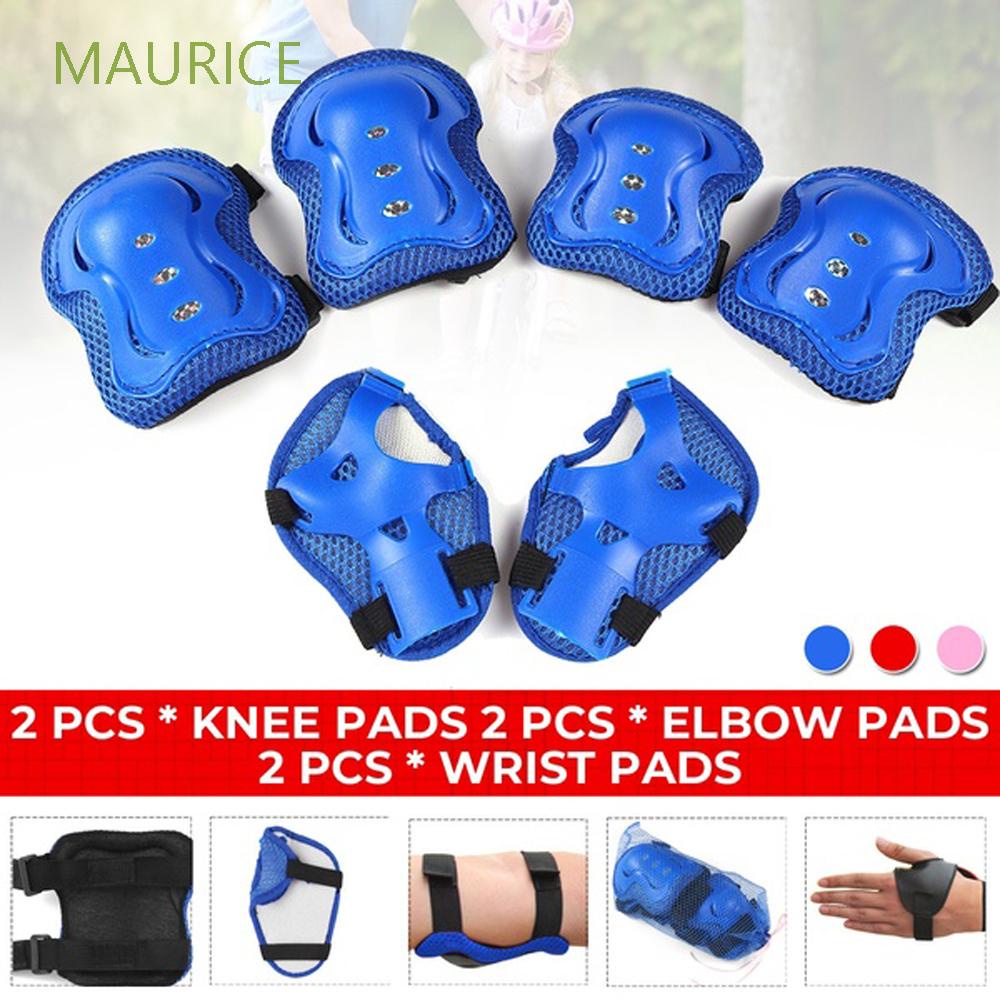 Bộ 6 Miếng Đệm Bảo Vệ Cổ Tay / Đầu Gối / Khuỷu Tay / Khuỷu Tay 6 Trong 1 Nhiều Màu Bảo Vệ An Toàn Cho Bé Khi Đi Xe Đạp / Trượt Ván