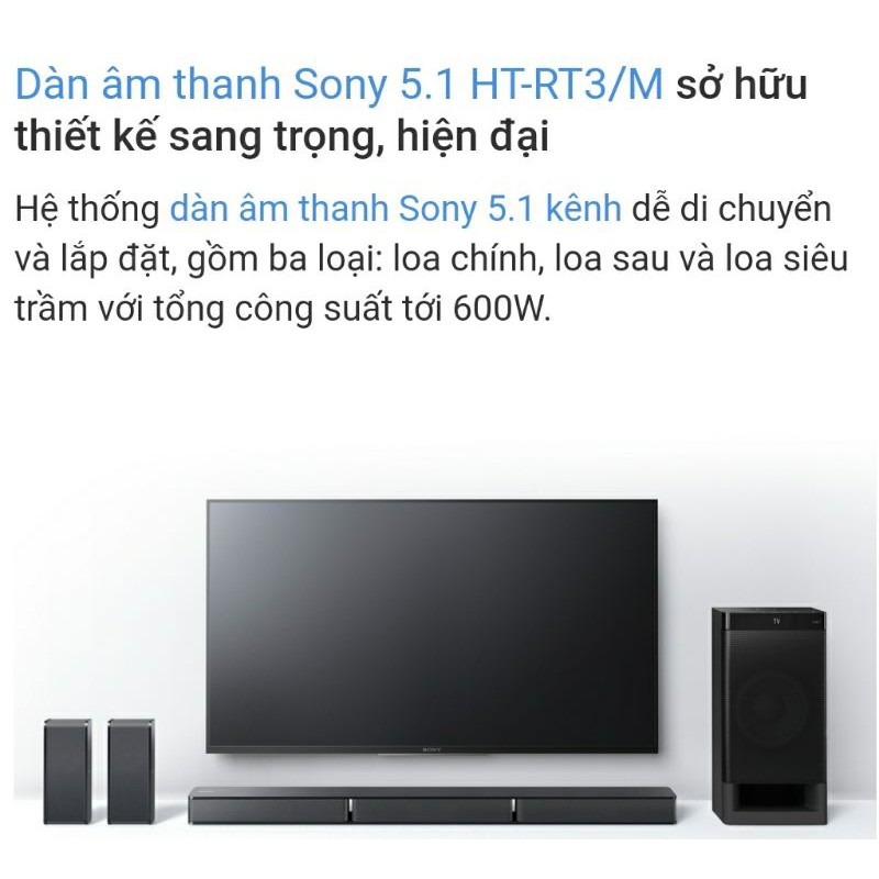 Sony Sound bar HT-RT3 - Loa thanh Home Cinema 5.1 kênh - Bluetooth NFC