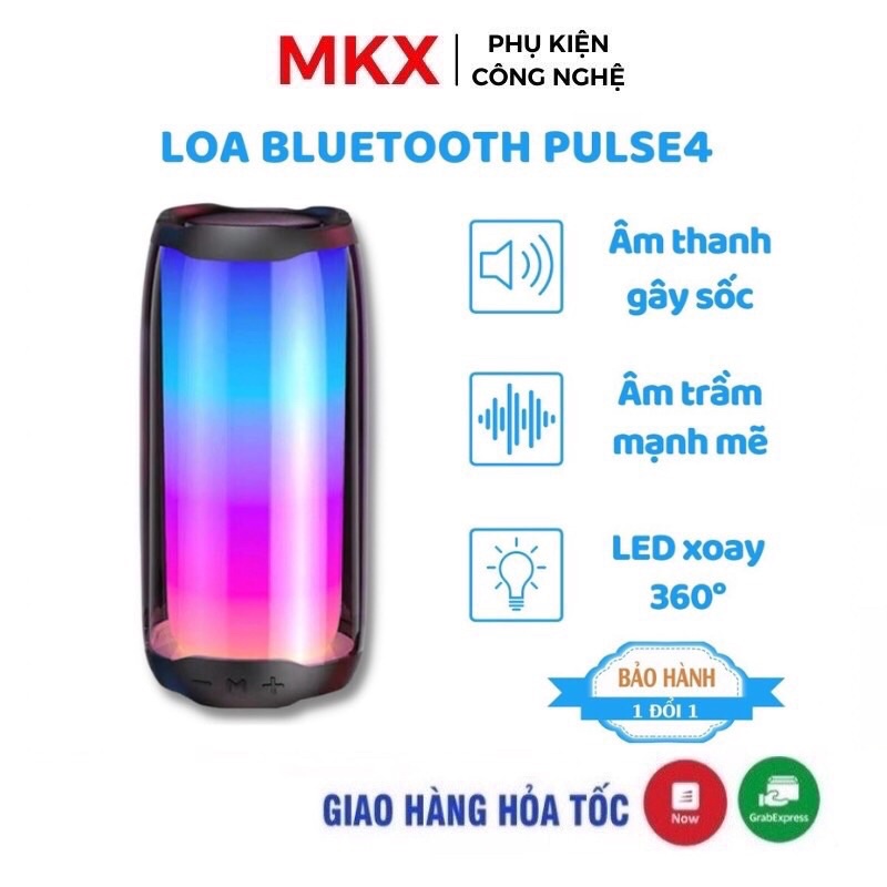 Loa Bluetooth Pluse 4 Full Led 360 Độ Âm Thanh Chuẩn Bass Căng Đét Hàng Cao Cấp [ BH 06 Tháng 1 đổi 1 ]