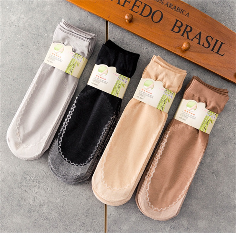 1 Đôi Tất Ngắn Thoáng Khí Chống Trượt Cho Nữ
