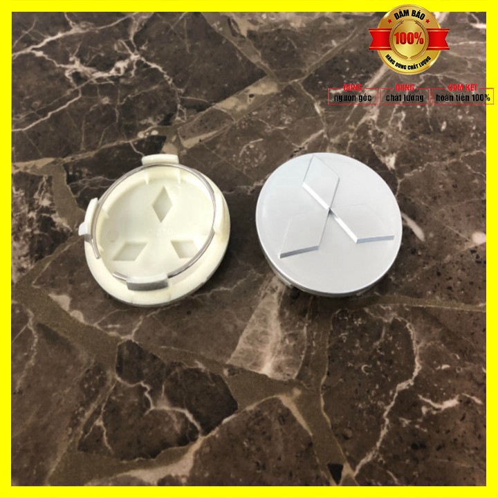 Logo chụp mâm, ốp lazang bánh xe ô tô Mitsubishi MTS60 đường kính 60mm - 01 chiếc