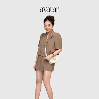 Set áo vest AVATAR SHOP dáng lửng và quần váy vạt chéo