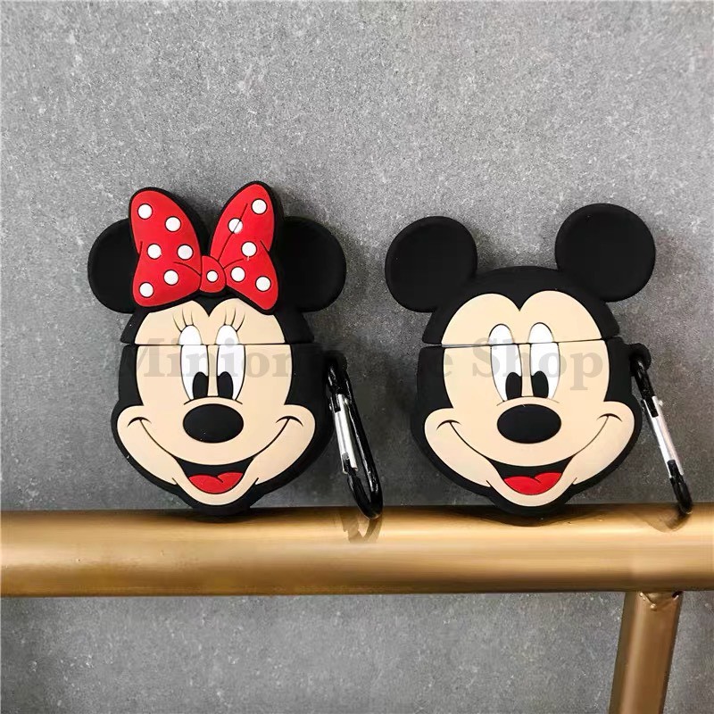 Ốp airpod/case airpod/bao airpod 1 và 2,i11,i12, i99, i100...Mickey có tai silicon dẻo cao cấp