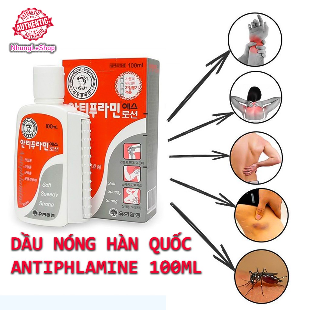 [Mẫu Mới] Dầu Nóng Xoa Bóp Hàn Quốc Antiphlamine 100ml Hàng Chính Hãng