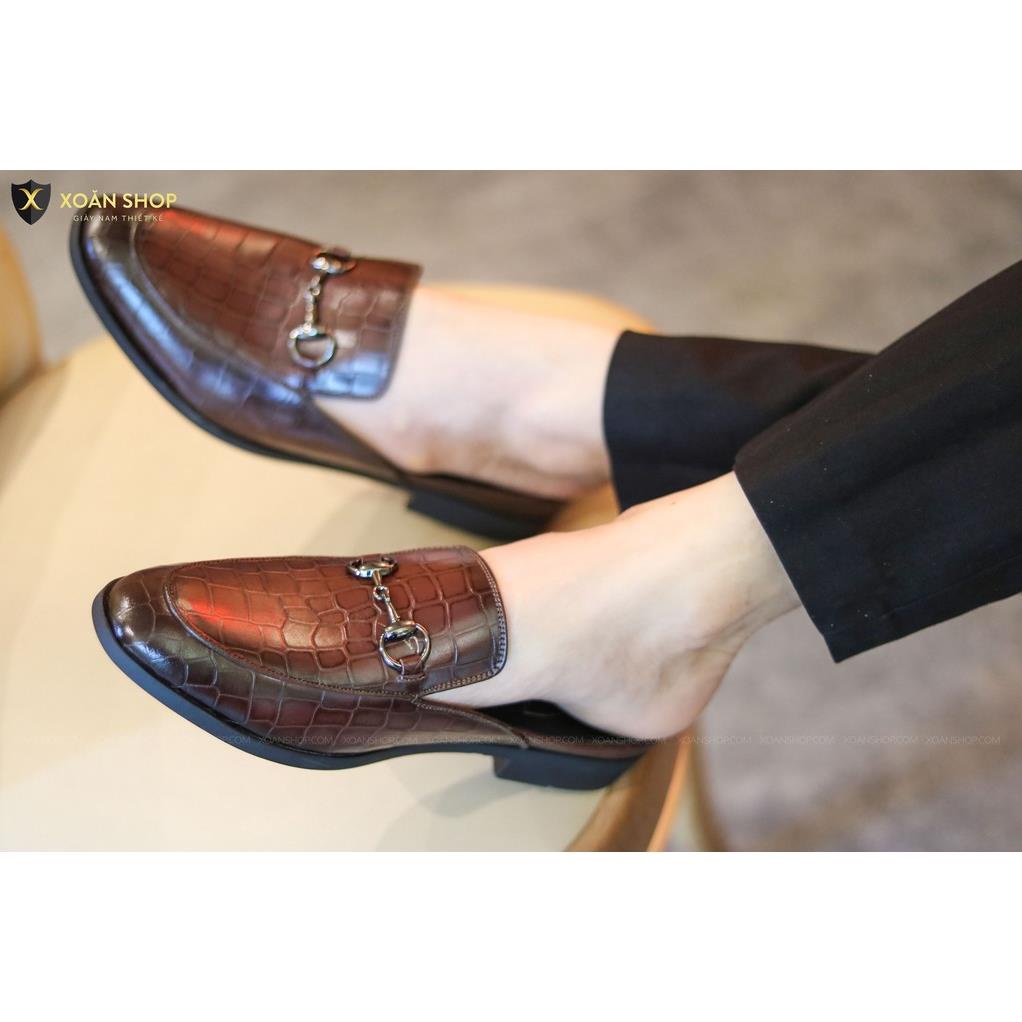Sục nam da bò - giày hở gót nam - lịch lãm  mã s002