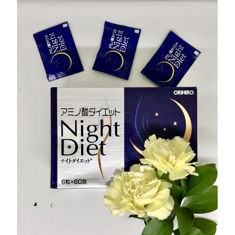 ☘️🍀Viên trà ban đêm Orihiro AMINO ACIDS NIGHT DIET 60 gói của Nhật🍀☘️