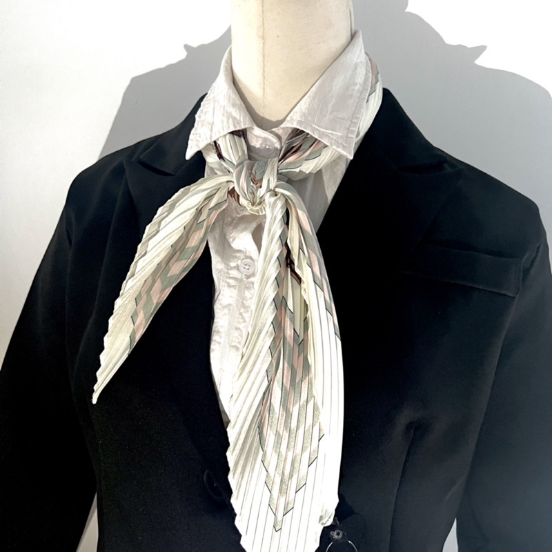 Khăn lụa xếp li size 35x99cm choàng cổ thanh lịch sang trọng