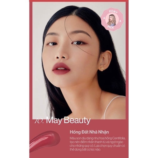 [Pre-order] [PONY x Gilaa] Son Kem Lì, Lâu Trôi Hàn Quốc Gilaa Long Wear Lip Cream (Rich Rosie Edition)