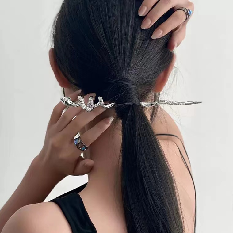 Kẹp Tóc Hợp Kim Màu Đen / Bạc Phong Cách Trung Hoa Cho Nữ