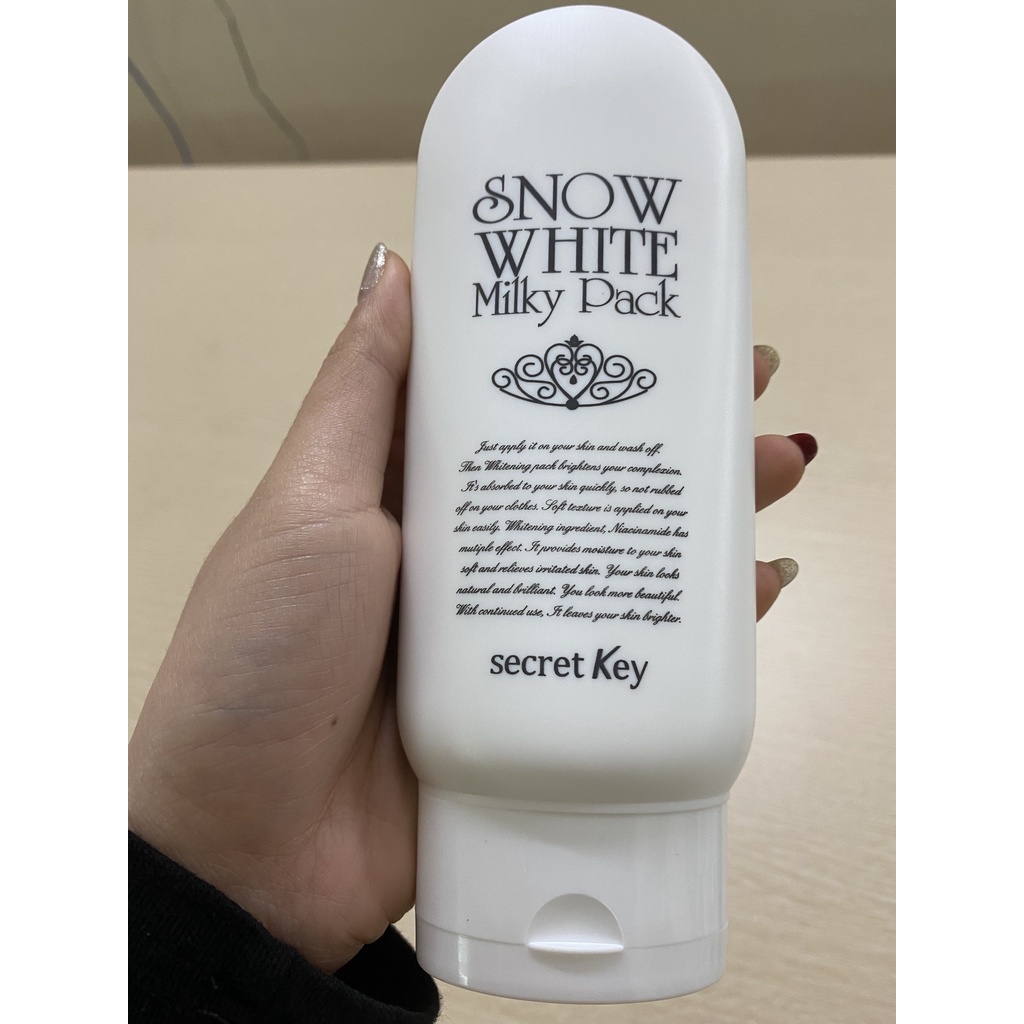 Kem Tắm Trắng Secret Key Snow White Milky Pack 200gram - Cấp Ẩm, Trắng Sáng, Mềm Mịn Làn Da