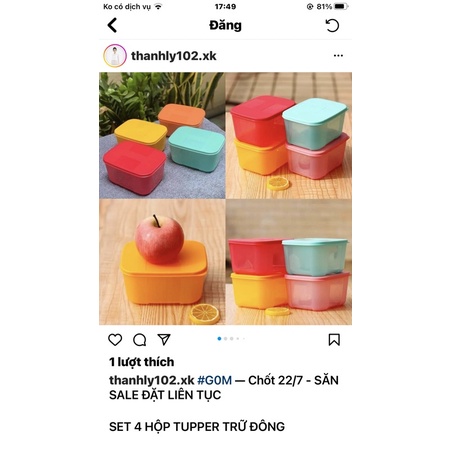 SET 4 HỘP TUP TRỮ ĐÔNG