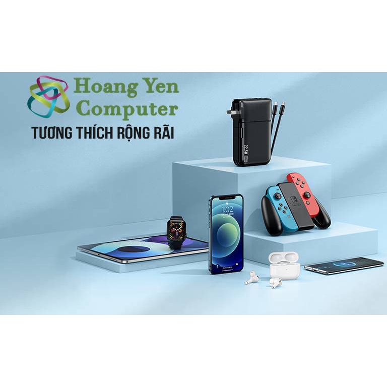 Sạc Dự Phòng Remax RPP-267 20000Mah (Sạc Nhanh QC3.0, VOOC 2.0  PD20W), Tích Hợp Cáp Sạc, Nguồn AC Sạc Trực Tiếp