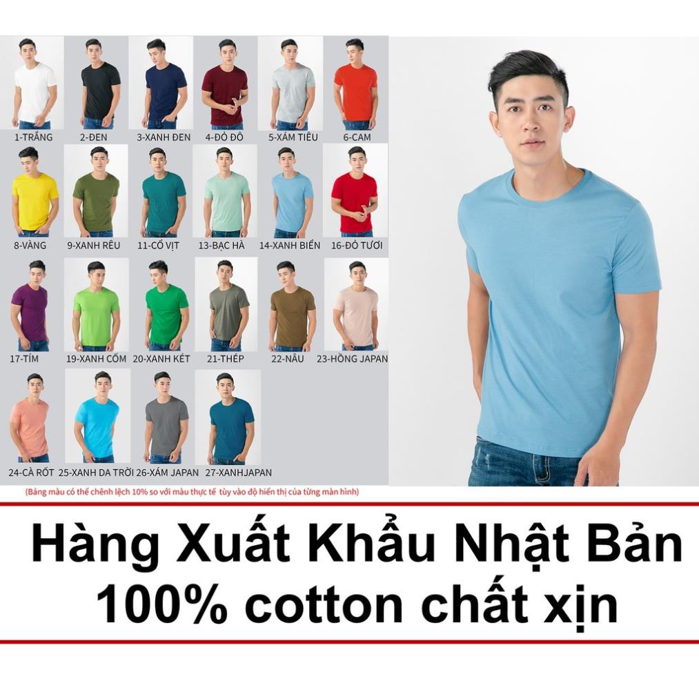 Áo thun nam trơn Gold Rhino cam kết chuẩn 100% cotton, áo phông nam trơn đa dạng 33 màu sắc, hàng xuất khẩu Nhật Bản !
