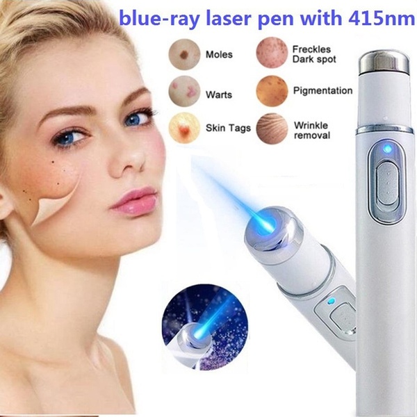 Xóa nếp nhăn mụn trứng cá  Laser Pen Loại bỏ đốm da Chống giãn tĩnh mạch nhện Eraser Điều trị di động Y tế Ánh sáng xanh Trị liệu