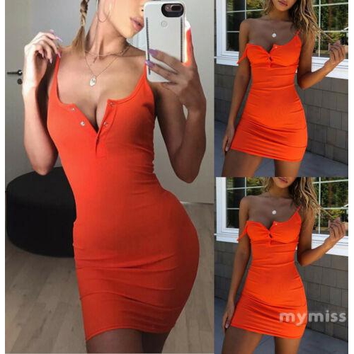 Đầm 2 dây màu trơn dáng ôm quyến rũ thời trang cá tính cho nữ | BigBuy360 - bigbuy360.vn