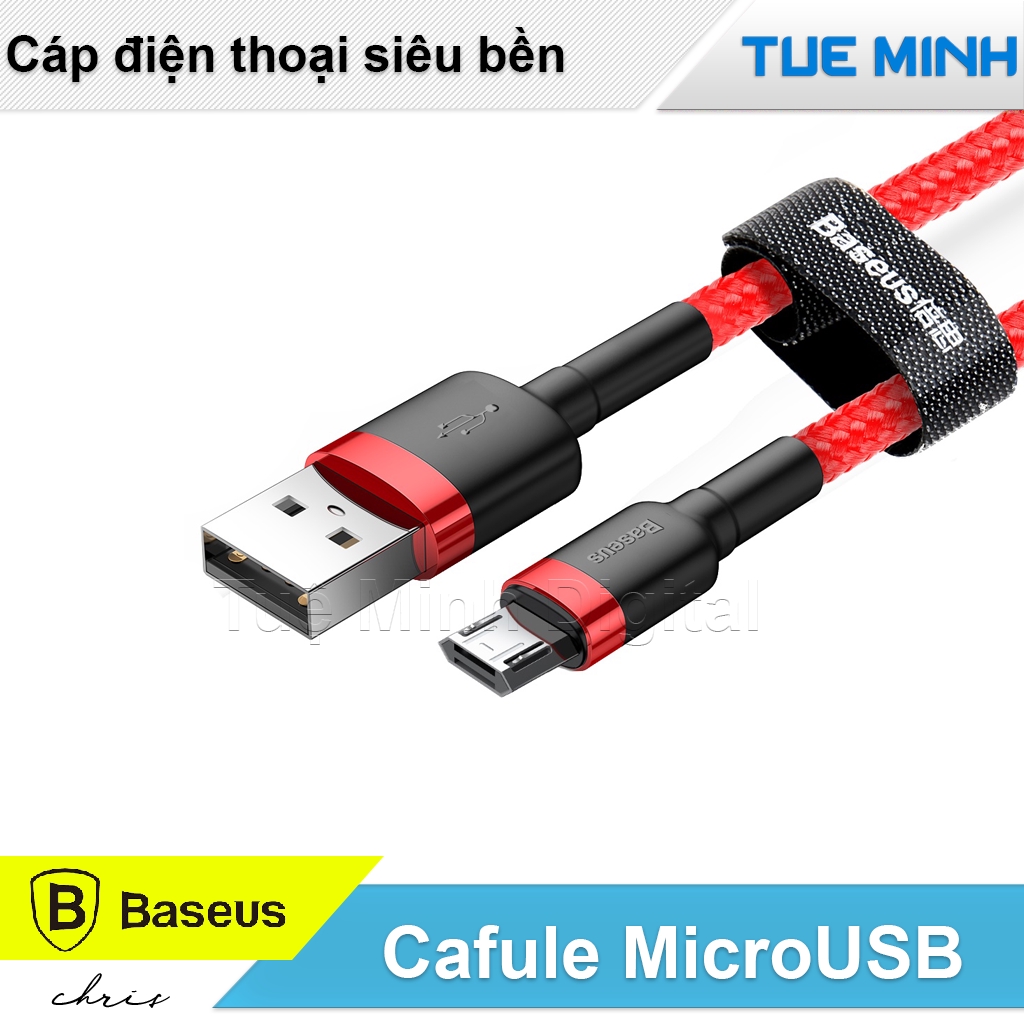 Cáp siêu bền cho điện thoại chân MicroUSB cắm 2 mặt - Baseus Cafule