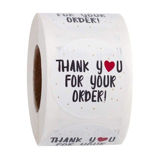 CUỘN 500 miếng dán tròn in chữ Thank you for your order xinh xắn