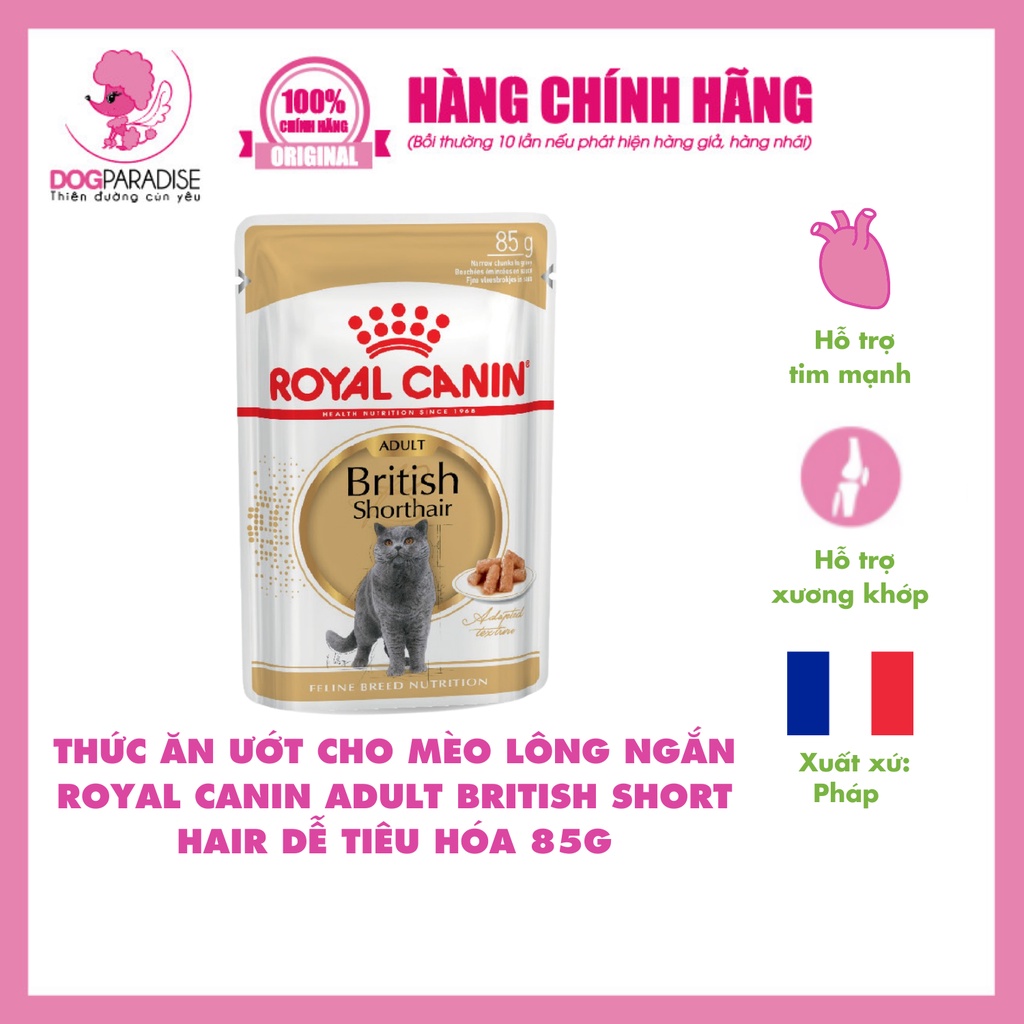 Thức ăn ướt cho mèo lông ngắn Royal Canin Adult British Short Hair dễ dàng tiêu hóa 85g - Dog Paradise