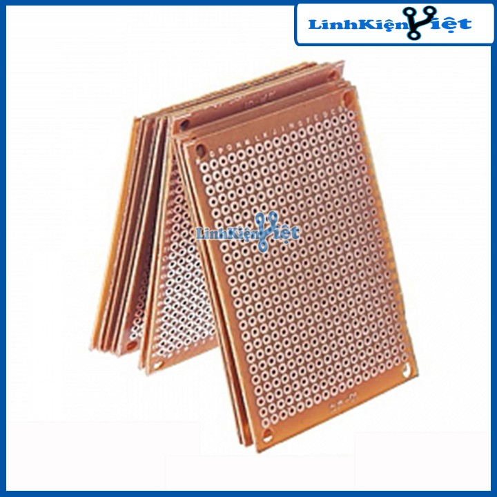 Phíp Đồng Lỗ - Bảng Mạch Đục Lỗ Sẵn PCB Nâu - Kích Thước 10x22cm