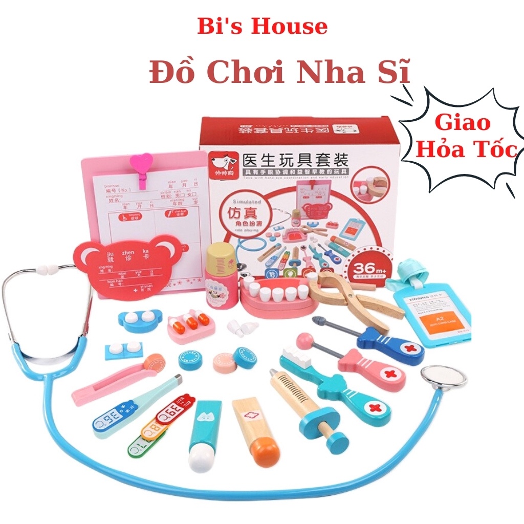 Đồ chơi nha sĩ bằng gỗ cho bé - đồ chơi thông minh BI's House