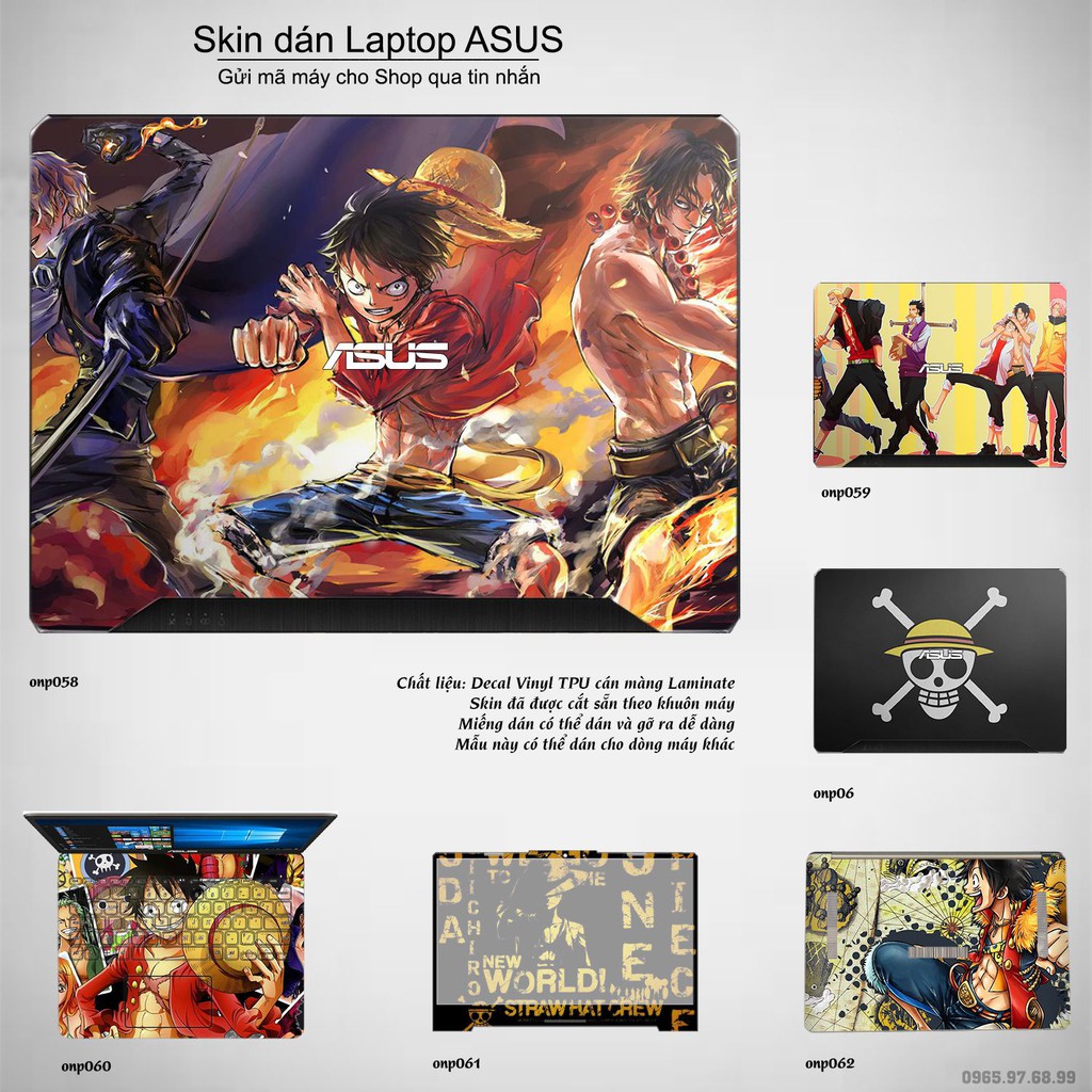 Skin dán Laptop Asus in hình One Piece nhiều mẫu 3 (inbox mã máy cho Shop)