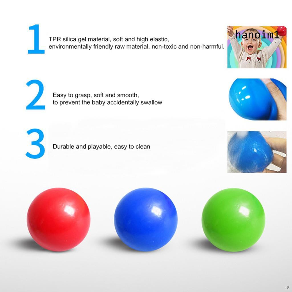 ஐ◄₪Set 4 quả bóng ném dính dạ quang đồ chơi giảm căng thẳng