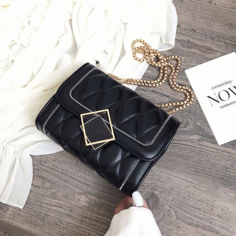 Túi xách nữ thời trang đeo chéo khóa gương dây xích chống trộm cướp cực sang chảnh Capucha T42