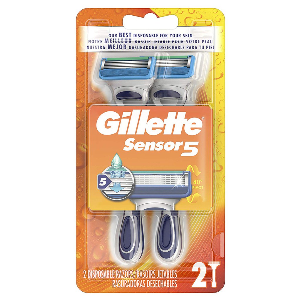Set 2 dao cạo râu Gillette sensor 5 razor