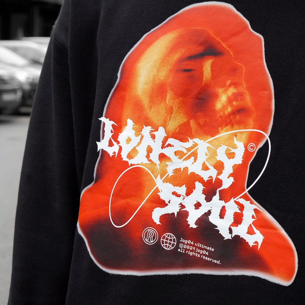 Áo Hoodie JOG04 - chất liệu thun nỉ 100% cotton , form dáng oversized ( hình in LONELY SOUL )