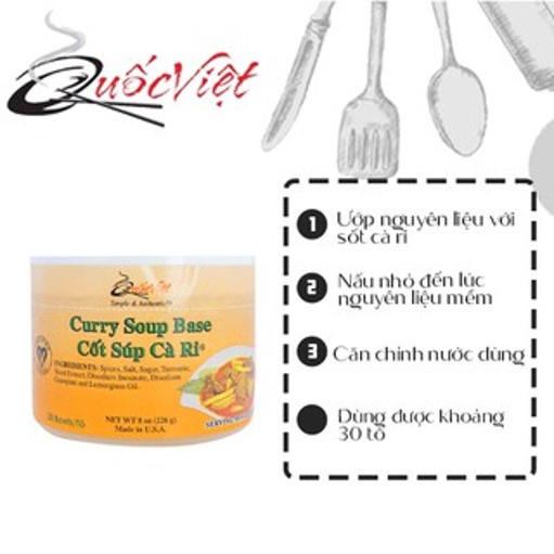 Gia vị Cốt Súp Cà Ri Quốc Việt Hộp 250g -VN10461- Nấu Cari chuyên nghiệp