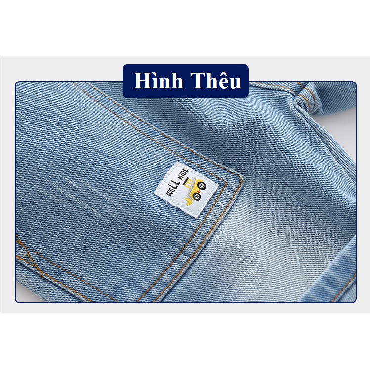 Quần short bé trai chất jean mền mịn dày dặn hãng 27kids