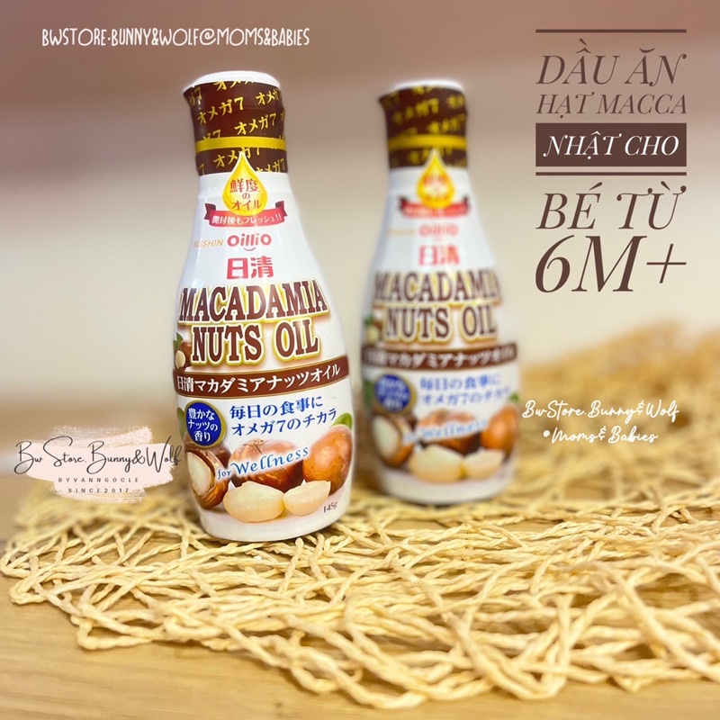 Dầu Ăn Dặm Dinh Dưỡng Hạt Macca - Macadamia Nuts Oil Nissin Nhật Bản 145gr [ Hàng Air - Bw Store ]