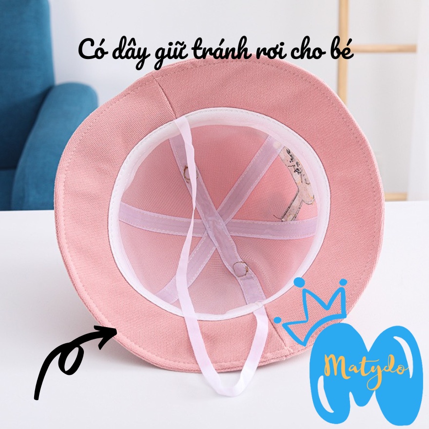 Mũ nón bucket vành tròn cho bé hình hươu cao cổ xinh xắn phụ kiện trẻ em 50cm