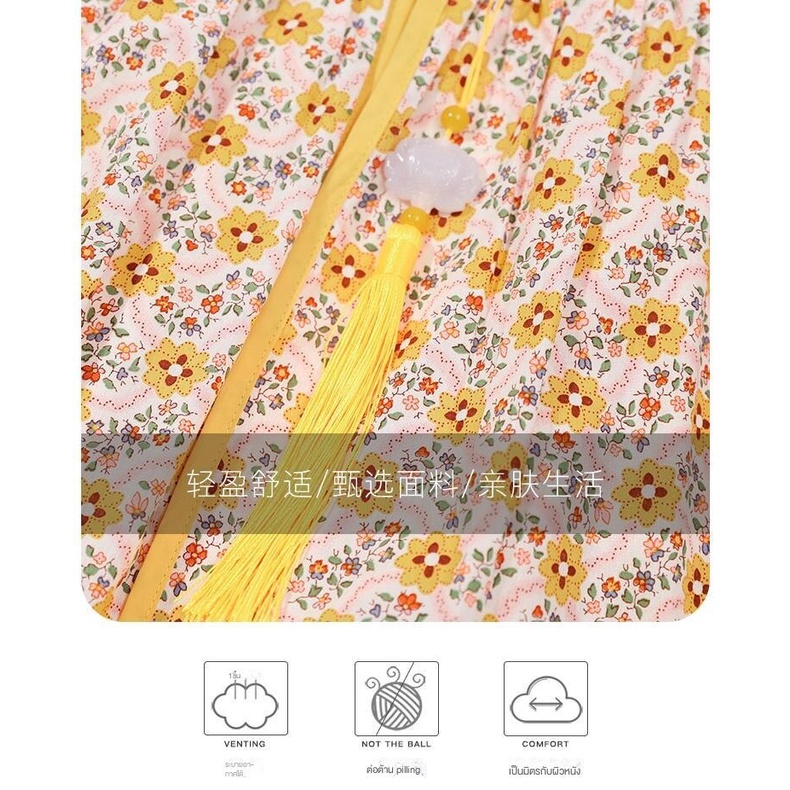 Đầm Sườn Xám In Hoa Thời Trang Mùa Hè Mới 2022 Kích Thước 90-130 Cho Bé Gái